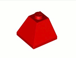 Ъглова тухличка 2X2/45° отвън: {ярко червен}