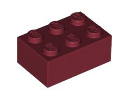 Тухличка 2X3: {нов тъмно червен}