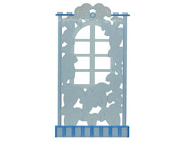 Belville Wall, Ivy Wall with Window 1 x 8 x 12: {прозрачно флуорисциращо син}
