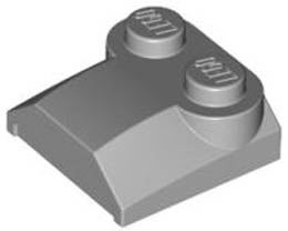 Slope, Curved 2 x 2 x 2/3 with Two Studs and Curved Sides, Lip End: {умерено каменно сив}
