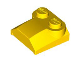 Slope, Curved 2 x 2 x 2/3 with Two Studs and Curved Sides, Lip End: {ярко жълт}