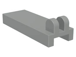 Hinge Tile 1 x 2 1/2 with 2 Fingers on Top: {сив}