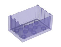 Container, Trunk Bottom 4 x 6 x 2 1/3: {прозрачно ярко синьо-виолетов}
