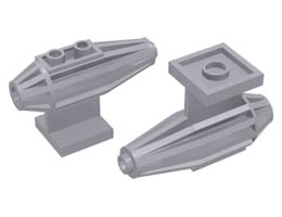 Engine, Strakes, 2 Top Studs, 2 x 2 Bottom Tile: {умерено каменно сив}