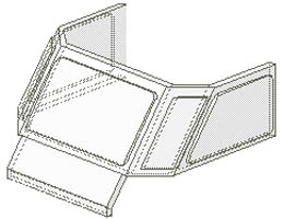 Glass for Train Front Sloping Top: {прозрачен}