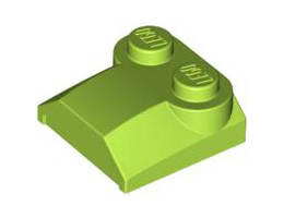 Slope, Curved 2 x 2 x 2/3 with Two Studs and Curved Sides, Lip End: {ярко жълто-зелен}