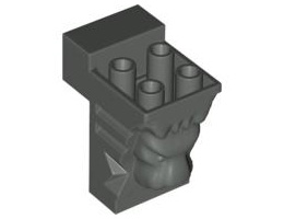 Тухла, модифицирана 2 x 3 x 3, изрязана, с лъвска глава: {тъмно сив}