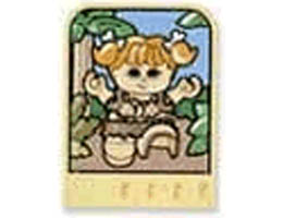 Story Builder Meet the Dinosaurs Card with Caveman Girl Pattern: {светло жълт}