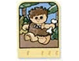 Story Builder Meet the Dinosaurs Card with Caveman Boy Pattern: {светло жълт}