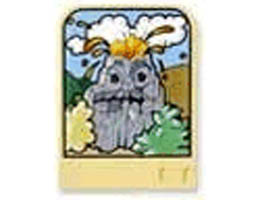 Story Builder Meet the Dinosaurs Card with Rock with Face Pattern: {светло жълт}