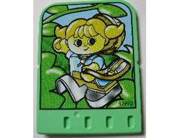 Story Builder Jungle Jam Card with Girl Carrying Canteen Pattern: {умерено зелен}