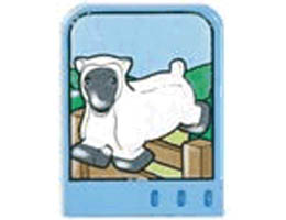 Story Builder Farmyard Fun Card with Sheep Jumping Fence Pattern: {умерено син}