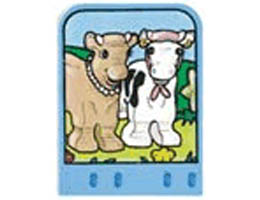 Story Builder Farmyard Fun Card with Cows Pattern: {умерено син}