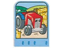 Story Builder Farmyard Fun Card with Tractor with Eyes Pattern: {умерено син}