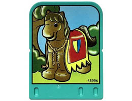 Story Builder Crazy Castle Card with Horse with Barding Pattern: {умерено синьо-зелен}