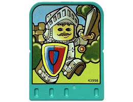 Story Builder Crazy Castle Card with Knight Carrying Shield and Sword Pattern: {умерено синьо-зелен}