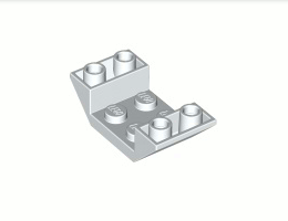 Покривна плочка 4X2/45° инверсна : {бял}