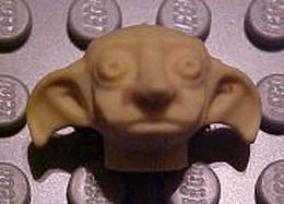 Minifigure, Head Modified Dobby Type 1 Plain: {тухлено жълт}