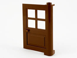 Door 1 x 4 x 5 with 4 Panes: {земно оранжев}