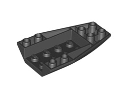 Тухличка 4 x 6 с извивка, инверсна: {черен}
