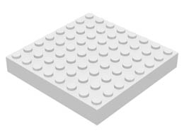 Тухличка 8X8 : {бял}