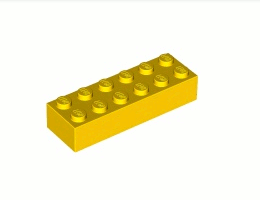 Тухличка 2X6 : {ярко жълт}