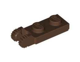 Плочка 1X2 с вертикална свръзка/край: {земно оранжев}