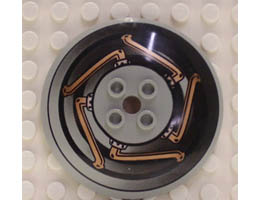 Dish 6 x 6 Inverted (Radar) - Hollow Studs with Copper and Black Machinery Pattern: {сив}