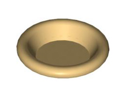 Minifigure, Utensil Dish 3 x 3: {хромирано златист}