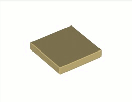Плоска плочка 2X2 : {тухлено жълт}