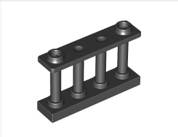 Ограда 1X4X2 с 2 пъпки : {черен}