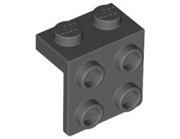 Ъглова плочка 1X2 / 2X2: {тъмно сив}