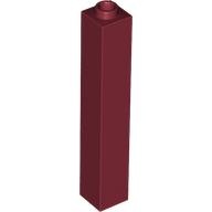 Brick 1 x 1 x 5 - Hollow Stud: {нов тъмно червен}