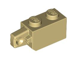Hinge Brick 1 x 2 Locking with 1 Finger Vertical End: {тухлено жълт}
