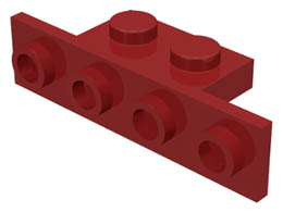 Ъглова плочка 1X2/1X4 (*) : {нов тъмно червен}