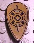 Minifigure, Shield Oval with Gold Chrome and Geometric Oriental Pattern: {черен}