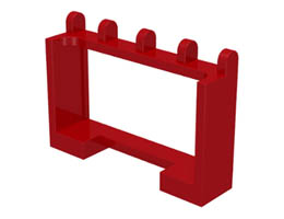 Hinge Vehicle Roof Holder 1 x 4 x 2 : {ярко червен}
