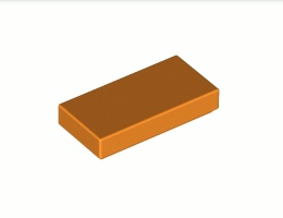 Плоска плочка 1X2: {ярко оранжев}