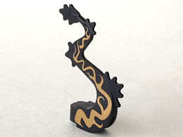 Dragon Tail Long with Orient Flames Pattern: {черен}