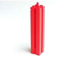 Support 2 x 2 x 8 with Grooves and Top Peg, Smooth on All Sides: {ярко червен}