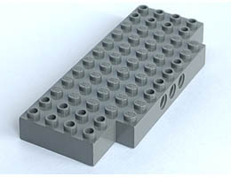 Brick, Modified 5 x 12 with Two 1 x 2 Cutouts, 3 Holes on Side: {тъмно сив}
