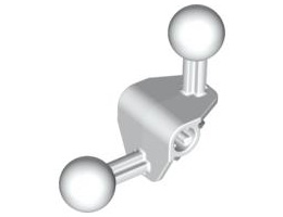 Bionicle Ball Joint 4 x 4 x 2 90 Degree with 2 Ball Joints and Axle Hole: {бял}