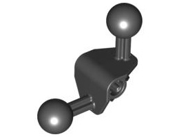 Bionicle Ball Joint 4 x 4 x 2 90 Degree with 2 Ball Joints and Axle Hole: {черен}