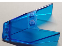 Windscreen 6 x 4 x 1 1/3 without Bottom Tabs and with Solid Studs: {прозрачно син}