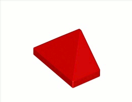 Крайна плочка ръб на покрив 1X2/45°: {ярко червен}
