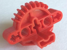 Bionicle Matoran Torso, Gear 9 Tooth with 3 Axle Holes and 2 Pin Holes: {ярко червен}