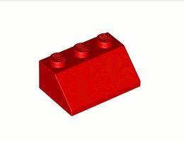 Покривна плочка 2X3/45°: {ярко червен}