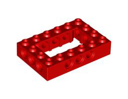 Technic, Brick 4 x 6 Open Center: {ярко червен}