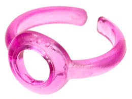 Clikits Ring, Narrow Band with Hole in Top, Fits Child's Finger: {прозрачен умерено червеникаво виолетов}