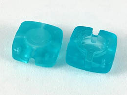 Clikits Icon, Square 2 x 2 Small with Hole, Frosted (Solid and Transparent Colors): {прозрачно светло син}
